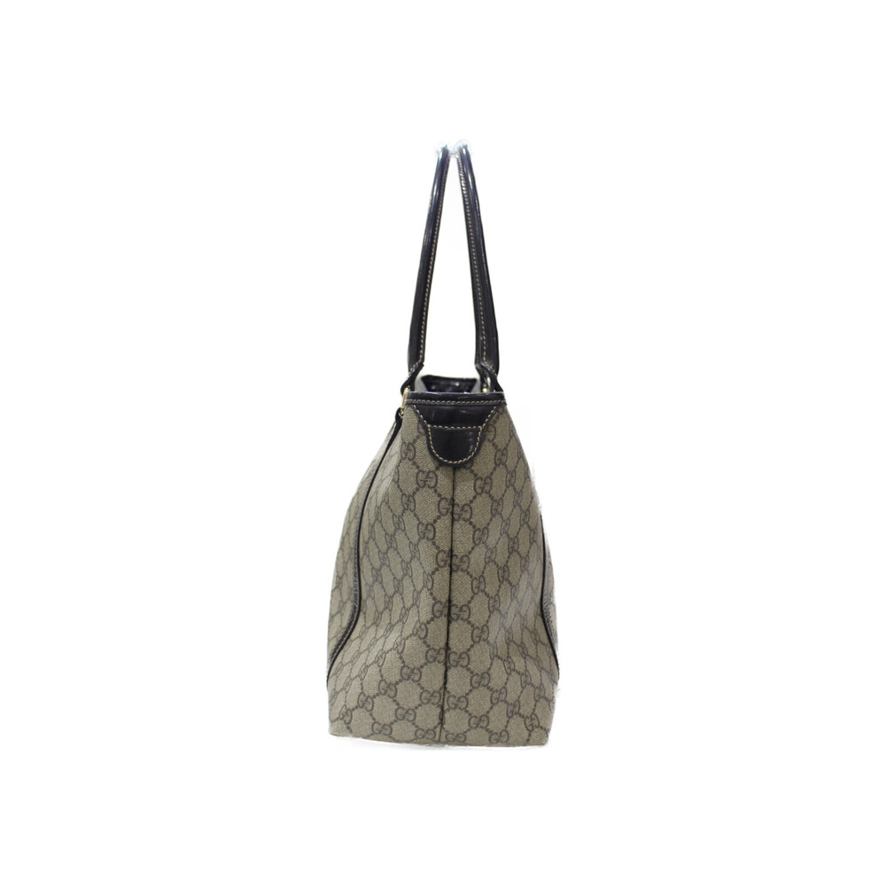 Gucci Bag Beige Dark canvas leather Supreme Tote Black Tan Brown GG
